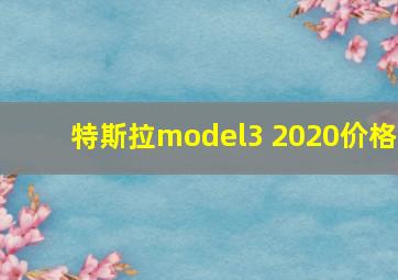 特斯拉model3 2020价格